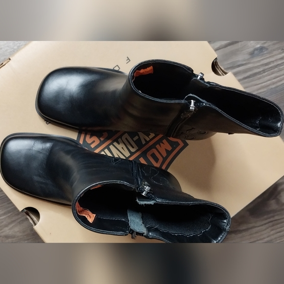 Vintage Harley-Davidson flame chunky high heel ankle boots - Picture 8 of 13